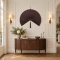 Smoky Plum woven wall fan in a styled room