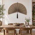 Linen Taupe woven wall fan in an alternate room setting
