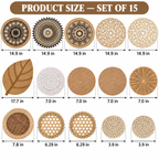 Fifteen-piece wall basket set with sizes from 3.9 to 17.7 inches