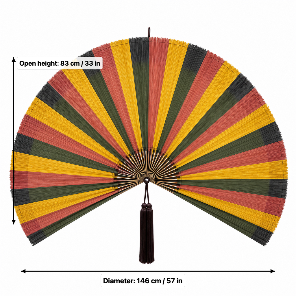 Boho Wall Fan Decor, Bold Wedge Stripe, 146cm