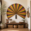 Boho Wall Fan Decor, Bold Wedge Stripe, 146cm