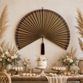 Boho Bamboo Wall Fan Decor, Multicolor Stripe, 57in/146cm